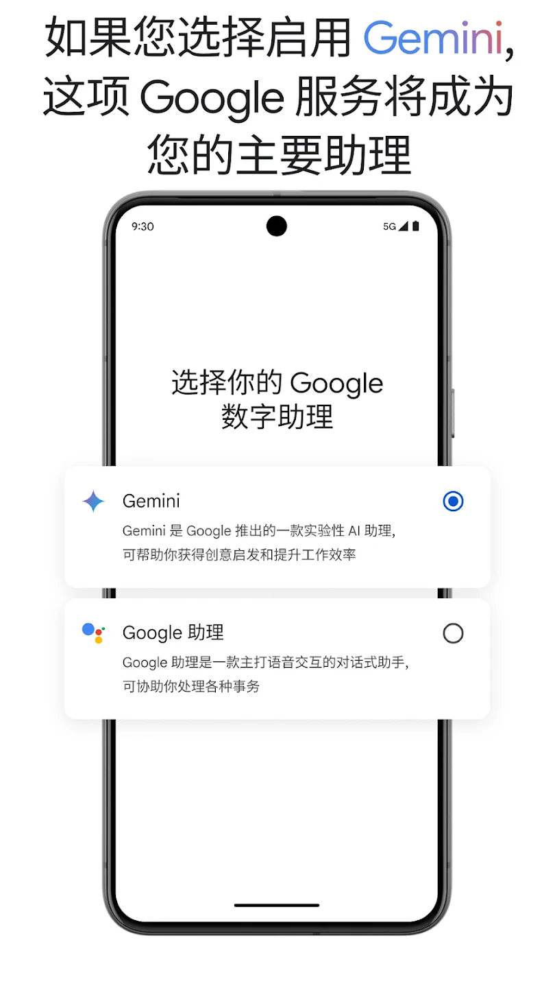 Gemini 移动端功能视图